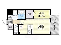 レオンコンフォート九条アルバ 1LDKの間取図画像