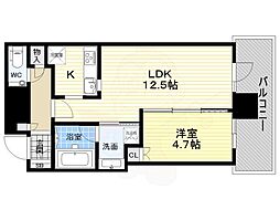 ザ・パークハウス中之島タワー 1LDKの間取図画像