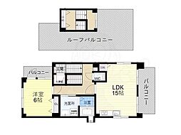 福島ウネビハイツ 1LDKの間取図画像