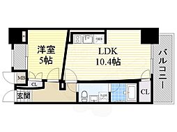 ラドゥセール中之島 1LDKの間取図画像