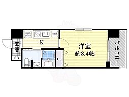 グランカーサ梅田北 1Kの間取図画像