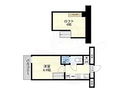 リセス大阪イースト 1DKの間取図画像