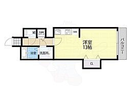 ライフ北梅田 ワンルームの間取図画像