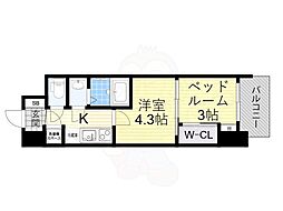 セレニテ東梅田アリエ 2Kの間取図画像