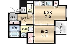 ファーストフィオーレ阿波座アクア 1LDKの間取図画像