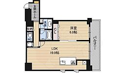 リバーサイドタワー中之島 1LDKの間取図画像