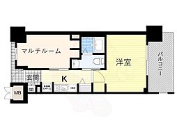 エステムプラザ梅田中崎町3ツインマークスノースレジデンス 1SKの間取図画像