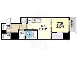 セレニテ本町ルフレ 1DKの間取図画像
