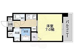S-RESIDENCE福島Grande 1Kの間取図画像