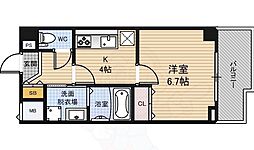 アルグラッド野田阪神 1Kの間取図画像