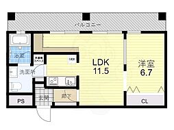 ラクメンビル ワンルームの間取図画像