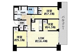 グランドメゾン新梅田タワーザクラブレジデンス 3LDKの間取図画像