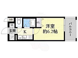 プレサンス梅田インテルノ 1Kの間取図画像