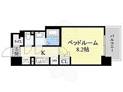 BPRレジデンス新梅田 1Kの間取図画像
