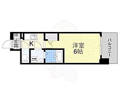 エスリードレジデンスグラン大阪福島ノース 1Kの間取図画像