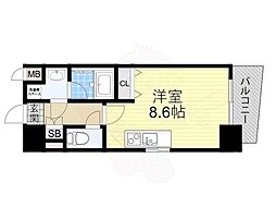 S-RESIDENCEフクシマLuxe ワンルームの間取図画像