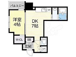 SERENiTE本町グランデ 1DKの間取図画像