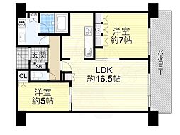 ザ・パークハウス中之島タワー 2LDKの間取図画像