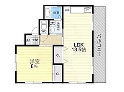 クィーンズコープローズ 1LDKの間取図画像