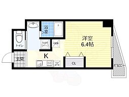 みおつくし西梅田4 1Kの間取図画像