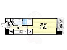 アスラン江戸堀 1Kの間取図画像