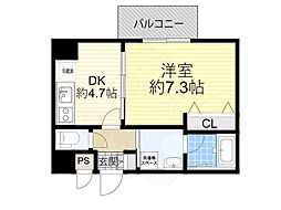 ソルレヴェンテ梅田 1DKの間取図画像