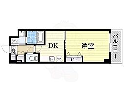 ソルレヴェンテ梅田 1DKの間取図画像