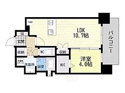 ミラージュパレス新梅田Cielo 1LDKの間取図画像