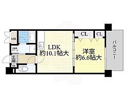 ベリー海老江 1LDKの間取図画像