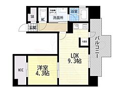 ロイヤルレジデンス梅田フロント 1LDKの間取図画像