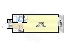 カーサ天神橋 ワンルームの間取図画像