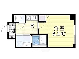 アルグラッド野田阪神 1Kの間取図画像