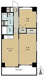 バリアントＧ 6階2DKの間取り
