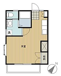 サンジュネス ワンルームの間取図画像