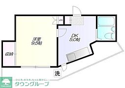 ペーブメント久が原 2階1DKの間取り