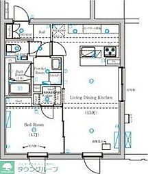 Mind Kojiya 4階1LDKの間取り