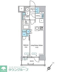 プレディアコート大森山王 5階1LDKの間取り