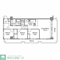 レジデンス多摩川西六郷 2階3LDKの間取り