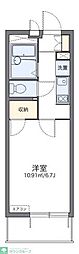 レオパレスベルファム 1階1Kの間取り