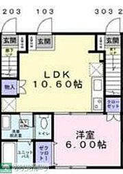 グランステージ西蒲田 1階1LDKの間取り