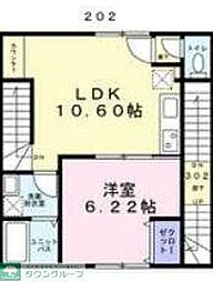 グランステージ西蒲田 2階1LDKの間取り