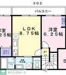 グランステージ西蒲田 3階1LDKの間取り
