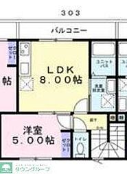 グランステージ西蒲田 3階1LDKの間取り