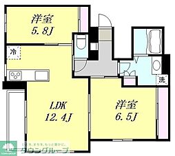 Ｌｅ　Ｓｅｒｅｎｏ 2階2LDKの間取り