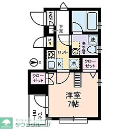 クオーレ西糀谷 4階1Kの間取り