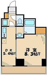 レジディア蒲田 12階1DKの間取り