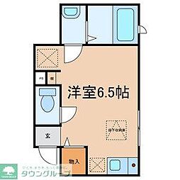 リヴュールHIRAKAWA 102 1階ワンルームの間取り