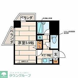 Ｅｘｃｅｌｌｉａ　馬込 2階1Kの間取り