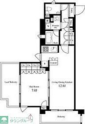 イプセ蒲田WEST 8階1LDKの間取り