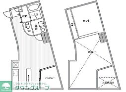 目黒区自由が丘1丁目アパート ワンルームの間取図画像